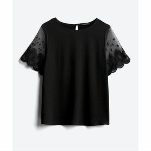 Papermoon Rhina Mixed Material Lace Detail Blouse